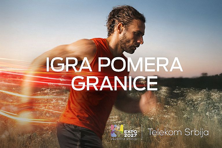 Igra pomera granice. Sportista trči ka cilju. EXPO 2027.